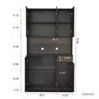 70,87 Meuble de rangement de cuisine autoportant avec 6 portes, tiroir, étagères ouvertes, buffet polyvalent, meuble de rangement pour loisirs créatifs