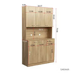 70,87 Meuble de rangement de cuisine autoportant avec 6 portes, tiroir, étagères ouvertes, buffet polyvalent, meuble de rangement pour loisirs créatifs