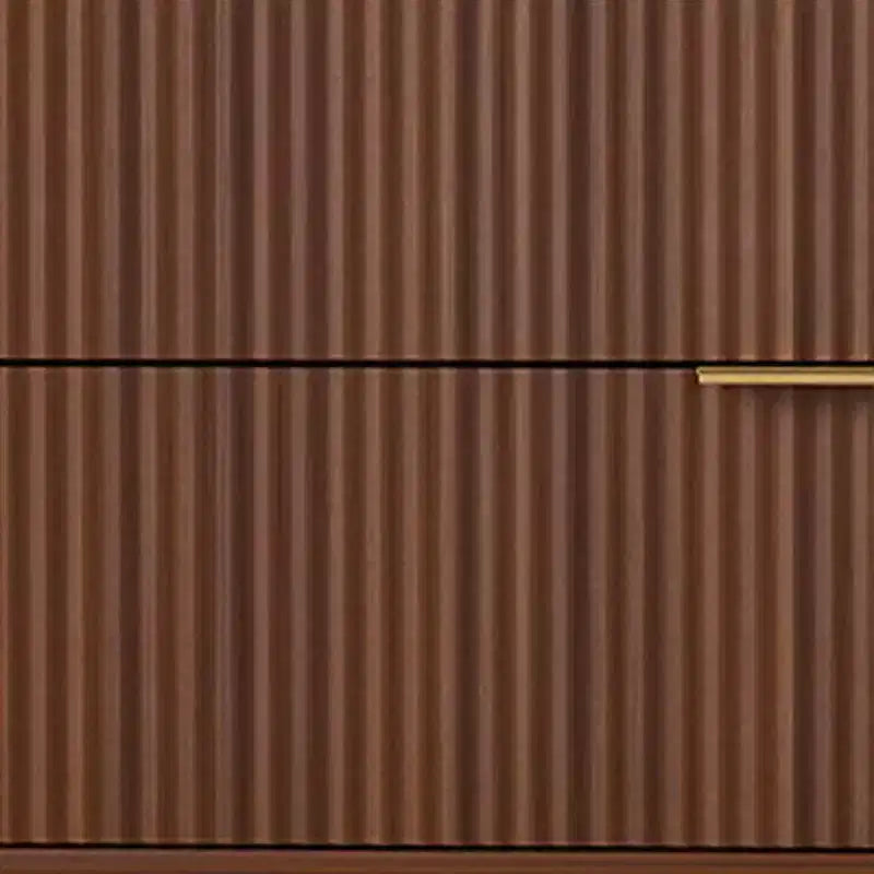 Meuble bas en bois AEELLEEA avec 3 tiroirs motif ondulé coiffeuse de chevet moderne pour chambre à coucher 78CM de long couleur noyer