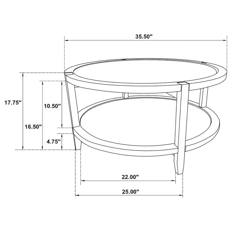 Coaster,Camillo Round Solid Wood Coffee Table