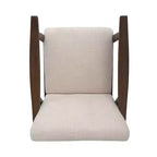 MAYEERTY Fauteuil capitonné moderne du milieu du siècle, revêtement beige, cadre marron, salon, salle à manger