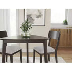 Signature Design by Ashley Favelon Table à manger triangulaire, Merlo, 3 places, style moderne du milieu du siècle pour petits espaces