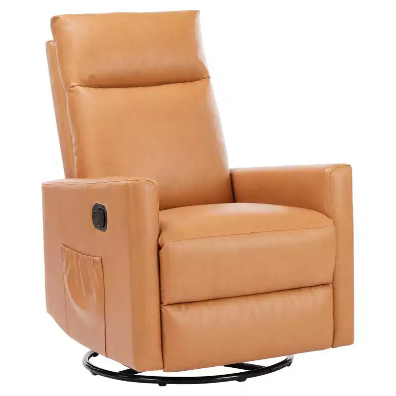 Fauteuil inclinable pivotant TUYOHW, fauteuil de pépinière coulissant avec repose-pieds extra large, dossier haut, siège profond, fauteuil d'appoint marron pour salon, pépinière, chambre à coucher