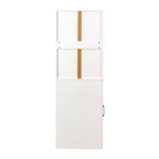 CLIHOME 70.87 H Display Storage Cabinet , 4 Tier Multi-functional Pull-out Storage Shelves, Wooden Tall Bookshelf Bookcase