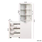CLIHOME 70.87 H Display Storage Cabinet , 4 Tier Multi-functional Pull-out Storage Shelves, Wooden Tall Bookshelf Bookcase