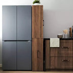 CLIHOME 70.87 H Display Storage Cabinet , 4 Tier Multi-functional Pull-out Storage Shelves, Wooden Tall Bookshelf Bookcase