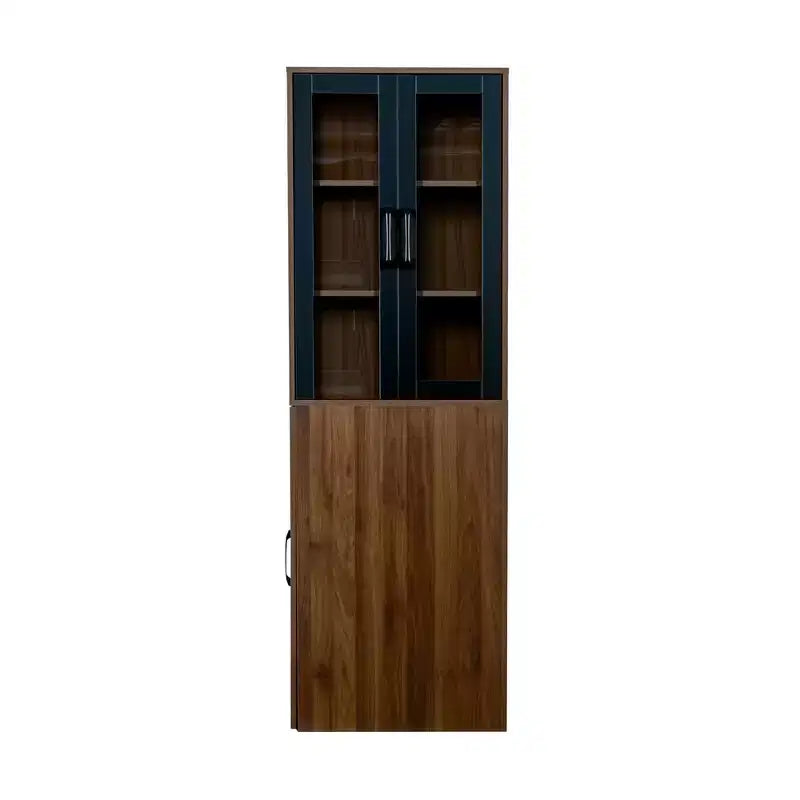CLIHOME 70.87 H Display Storage Cabinet , 4 Tier Multi-functional Pull-out Storage Shelves, Wooden Tall Bookshelf Bookcase