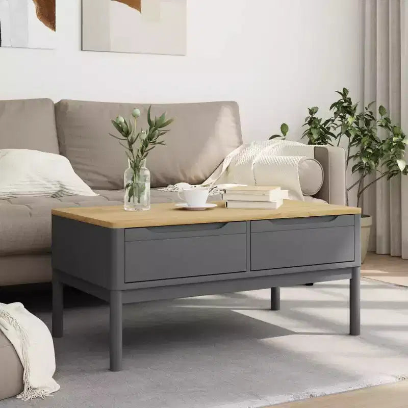 vidaXL Table basse rangement meuble d'appoint salon bois de pin massif