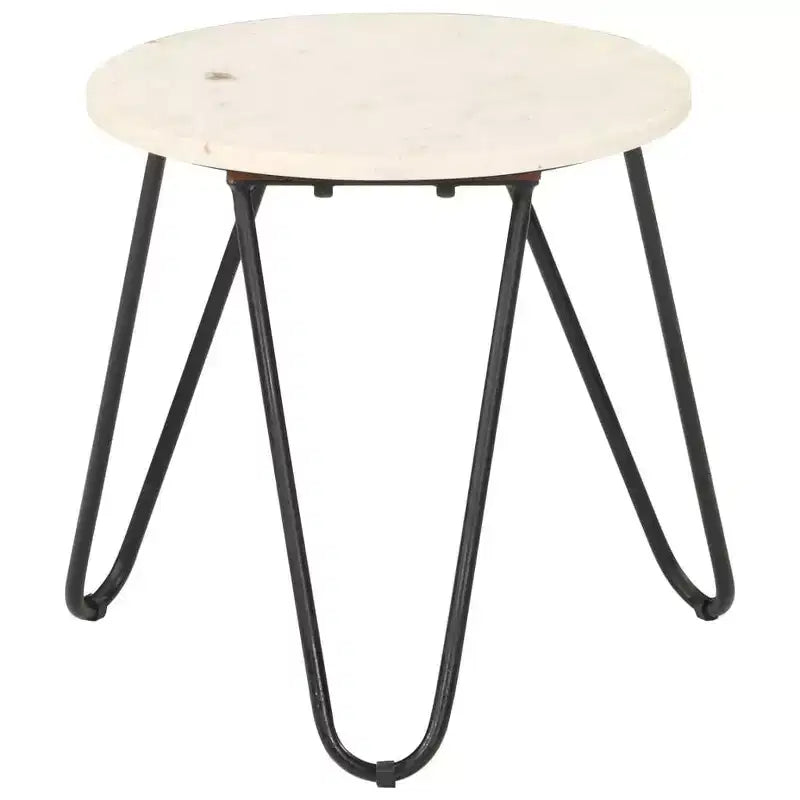 vidaXL Table Basse Table d'appoint Table de Chevet en Pierre Véritable à Texture Marbre