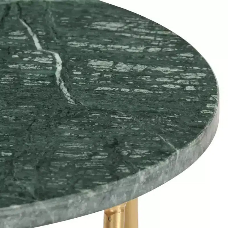 vidaXL Table Basse Table d'appoint Table de Chevet en Pierre Véritable à Texture Marbre