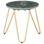 vidaXL Table Basse Table d'appoint Table de Chevet en Pierre Véritable à Texture Marbre