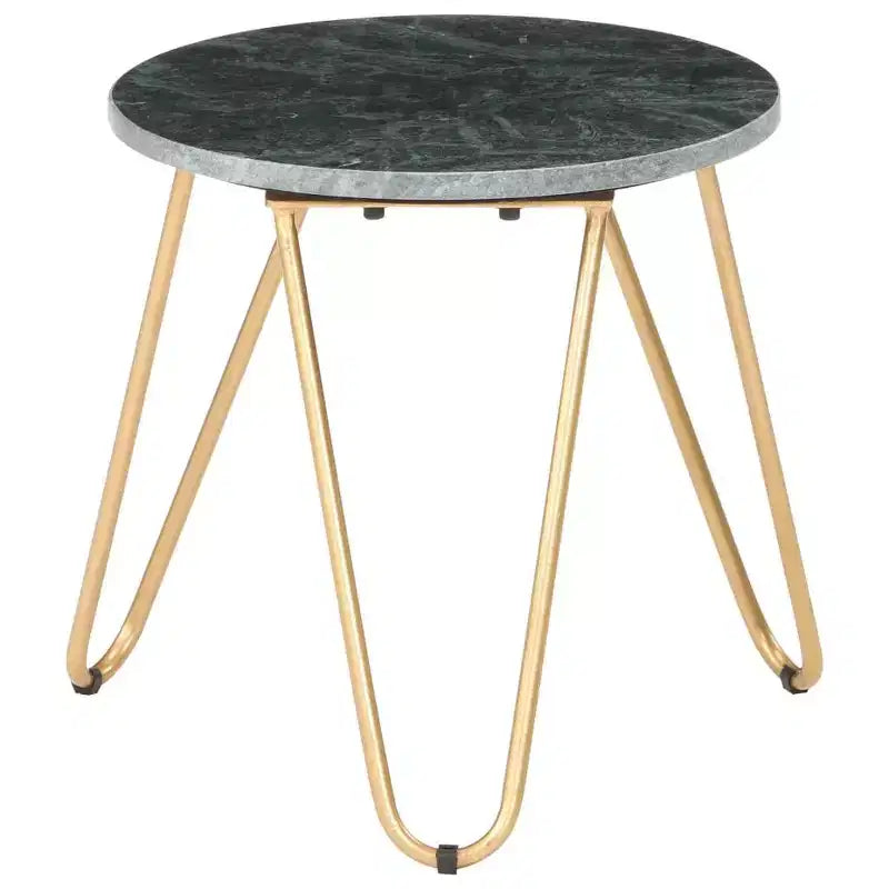 vidaXL Table Basse Table d'appoint Table de Chevet en Pierre Véritable à Texture Marbre