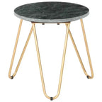 vidaXL Table Basse Table d'appoint Table de Chevet en Pierre Véritable à Texture Marbre
