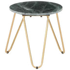 vidaXL Table Basse Table d'appoint Table de Chevet en Pierre Véritable à Texture Marbre