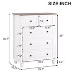 AEELLEEA Commode à 5 tiroirs pour chambre à coucher, meuble de rangement en MDF, commode moderne pour salon, couloir, blanc