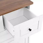 AEELLEEA Commode à 5 tiroirs pour chambre à coucher, meuble de rangement en MDF, commode moderne pour salon, couloir, blanc