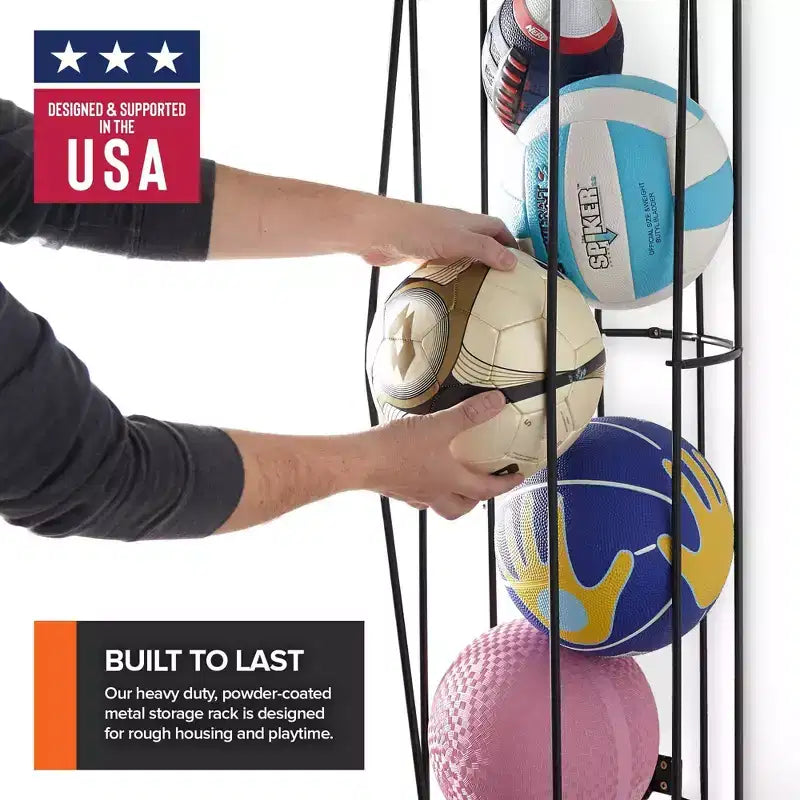 Modern Innovations Wall Mounted Vertical Ball Storage Rack