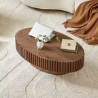 MAYEERTY Table Basse Ovale Moderne de 111 cm, Table d'Appoint Faite Main avec Piètement Robuste pour Salon, Chambre, Petit Espace