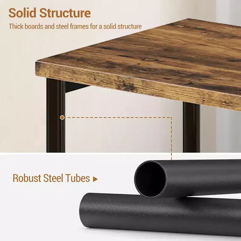 COZONY Table d'appoint à 3 niveaux avec rangement, petite table de chevet et table de téléphone, table de nuit haute à cadre métallique pour salon, chambre, bureau, salle de bain