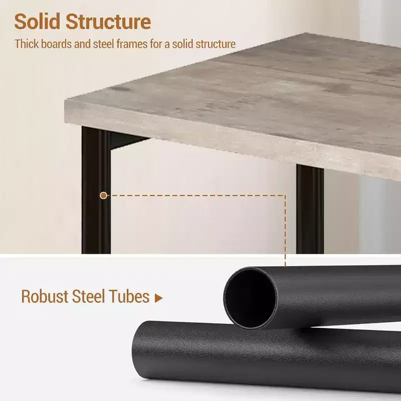 COZONY Table d'appoint à 3 niveaux avec rangement, petite table de chevet et table de téléphone, table de nuit haute à cadre métallique pour salon, chambre, bureau, salle de bain