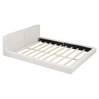 Lit plateforme moderne Luxystar Queen Size en velours rembourré avec cadre solide