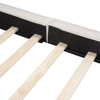 Lit plateforme moderne Luxystar Queen Size en velours rembourré avec cadre solide