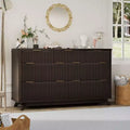Fluted 8 Drawers Dresser, 54 Wide Chest of Drawers, Wood Storage Cabinet Organizer for Bedroom, Living Room Curved Profile Design