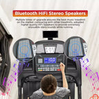 20% Auto Incline Folding Treadmill for Home, 5HP Quiet Motor, 400LB, Compact Walking Running Machine with App Control, 71 Programs & Bluetooth
