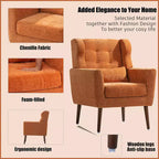 Fauteuil d'appoint moderne de 95,5 cm, fauteuil de lecture rembourré en mousse avec coussin et dossier haut, fauteuil de salon capitonné en tissu chenille