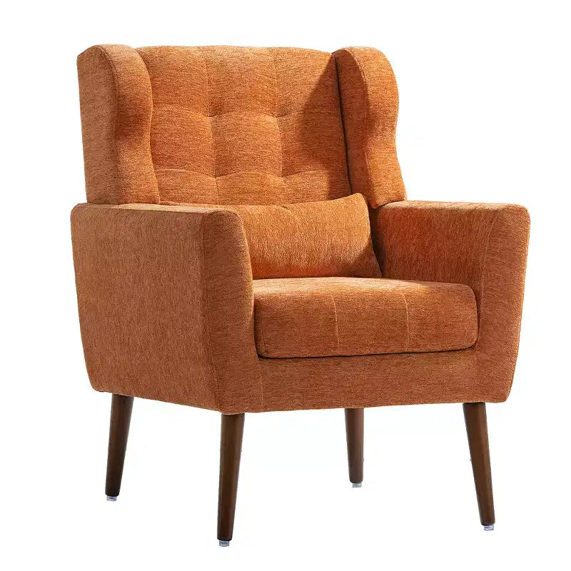 Fauteuil d'appoint moderne de 95,5 cm, fauteuil de lecture rembourré en mousse avec coussin et dossier haut, fauteuil de salon capitonné en tissu chenille