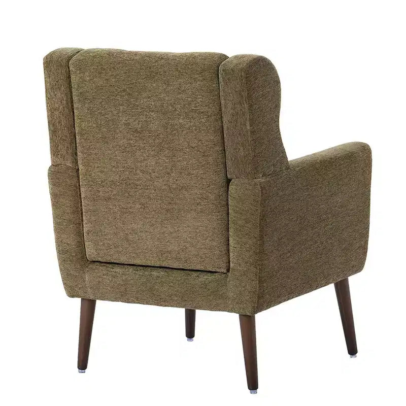 Fauteuil d'appoint moderne de 95,5 cm, fauteuil de lecture rembourré en mousse avec coussin et dossier haut, fauteuil de salon capitonné en tissu chenille