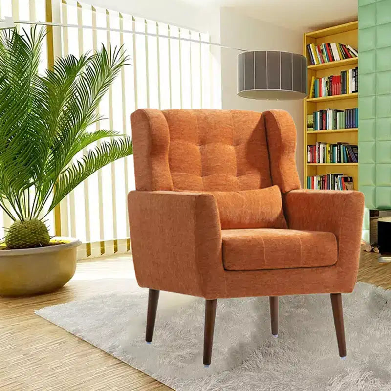 Fauteuil d'appoint moderne de 95,5 cm, fauteuil de lecture rembourré en mousse avec coussin et dossier haut, fauteuil de salon capitonné en tissu chenille