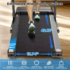 3.75HP Folding Treadmill with 300lbs Capacity, 71 Programs Treadmill for Home with Incline, Intelligent APP control, Bluetooth & HiFi Stereo Speakers