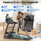 5HP Foldable Treadmill for Home w/ 20% Auto Incline,400lb Capacity, 12MPH Portable Running Walking Treadmill,71 Programs, Personalized Workout w/ APP