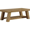 Lantine 47.24 Wood Coffee Table, Farmhouse 2-Tier Rectangular Center Tables for Living Room, Apartment, Home