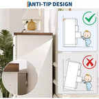 Commode 6 tiroirs cannelée 47 po avec poignées en métal, grande commode moderne en bois pour chambre à coucher, chambre d'amis et appartement