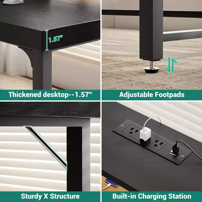 Besiost Bureau d'ordinateur avec station de charge