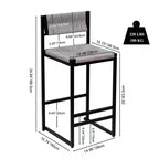 Lot de 2 tabourets de bar hauts en corde de papier tressée, capacité de charge maximale de 100 kg