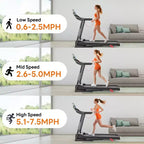 Folding Treadmill 350 lbs Capacity for Home, Incline Treadmill for Exercising, 6% Manual Incline, 7.5MPH, 16'' Wide Belt, 71 Programs, Knee Support