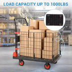 Heavy Duty Hand Moving Cart 1000LBS Capacity Platform Truck Cart with Cage,Folding Carts with Wheels,Foldable Dolly Carts with Basket