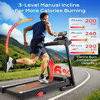 Tapis de course avec inclinaison pour la maison, tapis de course pliable 3-en-1 avec capacité de 136 kg, 12 km/h, bande large de 40,6 cm, 64 programmes, support pour les genoux