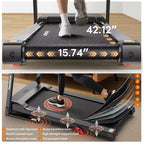 Tapis de course avec inclinaison pour la maison, tapis de course pliable 3-en-1 avec capacité de 136 kg, 12 km/h, bande large de 40,6 cm, 64 programmes, support pour les genoux