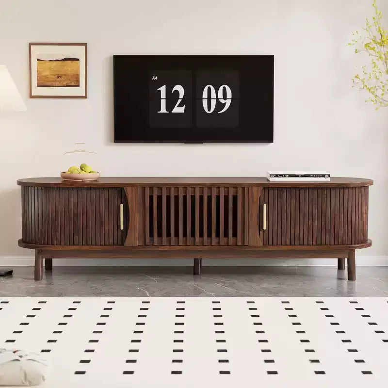 Meuble TV de ferme pour téléviseurs de 75 pouces, Console TV avec armoire de rangement pour salon ou chambre à coucher