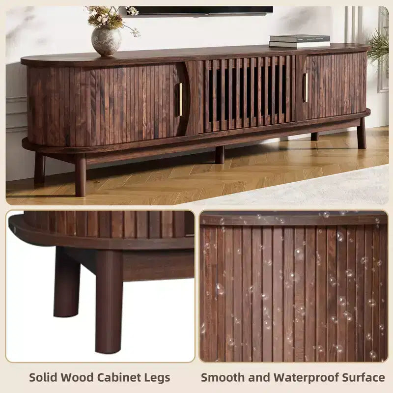 Meuble TV de ferme pour téléviseurs de 75 pouces, Console TV avec armoire de rangement pour salon ou chambre à coucher