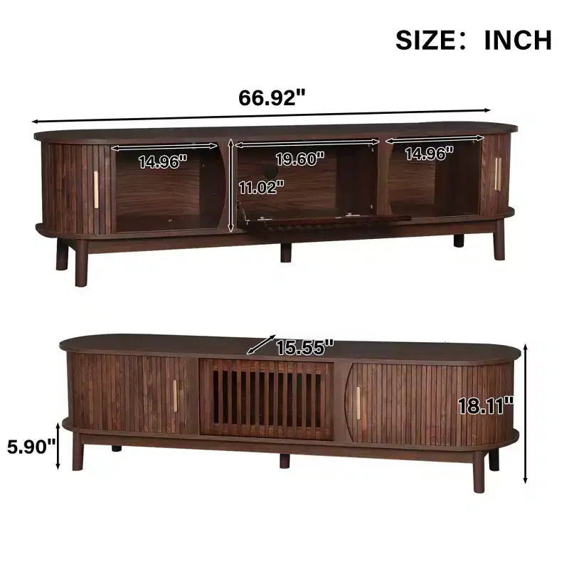 Meuble TV de ferme pour téléviseurs de 75 pouces, Console TV avec armoire de rangement pour salon ou chambre à coucher