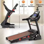 Tapis de course électrique pliable double moteur 5 CV en promotion, machine de course durable avec inclinaison automatique de 20 %, capacité de 180 kg, tapis de marche compact
