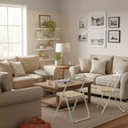 Chaise pliante FurnitureR avec siège en bois MDF et cadre en métal robuste, chaise pliante légère et peu encombrante pour la salle à manger, le patio et les sièges supplémentaires
