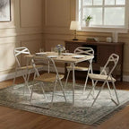Chaise pliante FurnitureR avec siège en bois MDF et cadre en métal robuste, chaise pliante légère et peu encombrante pour la salle à manger, le patio et les sièges supplémentaires