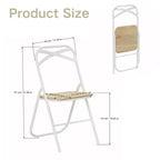 Chaise pliante FurnitureR avec siège en bois MDF et cadre en métal robuste, chaise pliante légère et peu encombrante pour la salle à manger, le patio et les sièges supplémentaires
