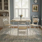 Chaise pliante FurnitureR avec siège en bois MDF et cadre en métal robuste, chaise pliante légère et peu encombrante pour la salle à manger, le patio et les sièges supplémentaires